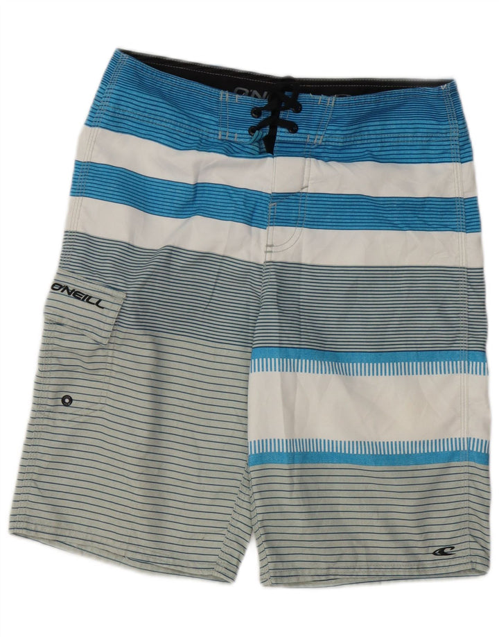 O'Neill Herren-Badeshorts, klein, blau gestreift, Polyester