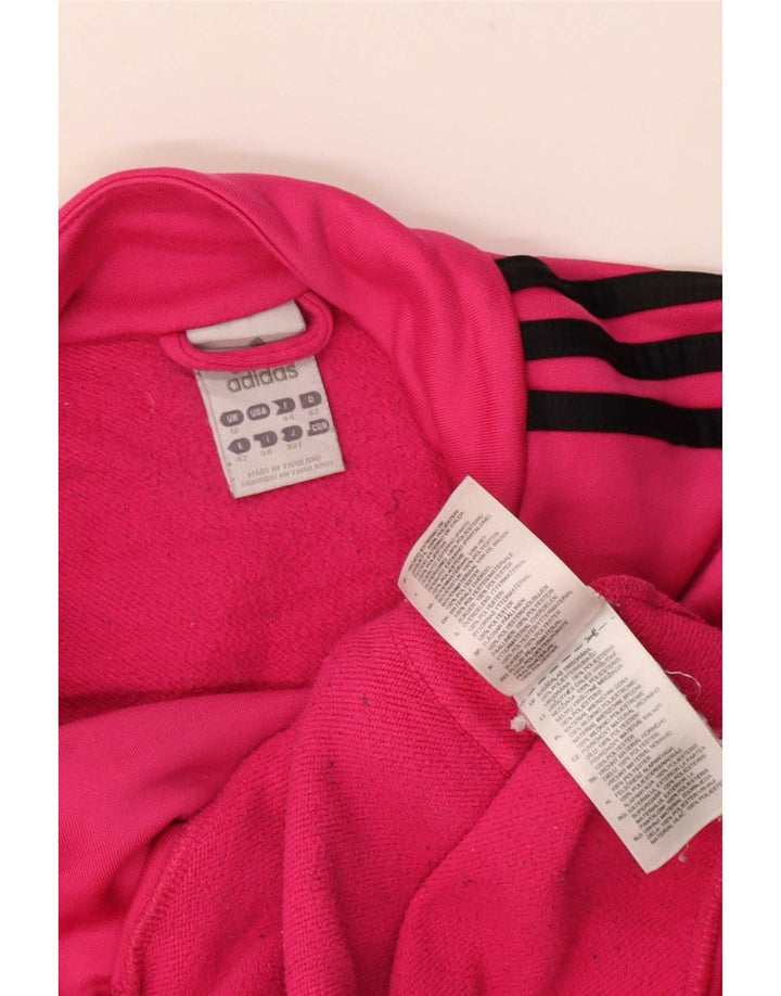 Adidas Damen Trainingsanzug Top Jacke UK 16 Large Pink Polyester
