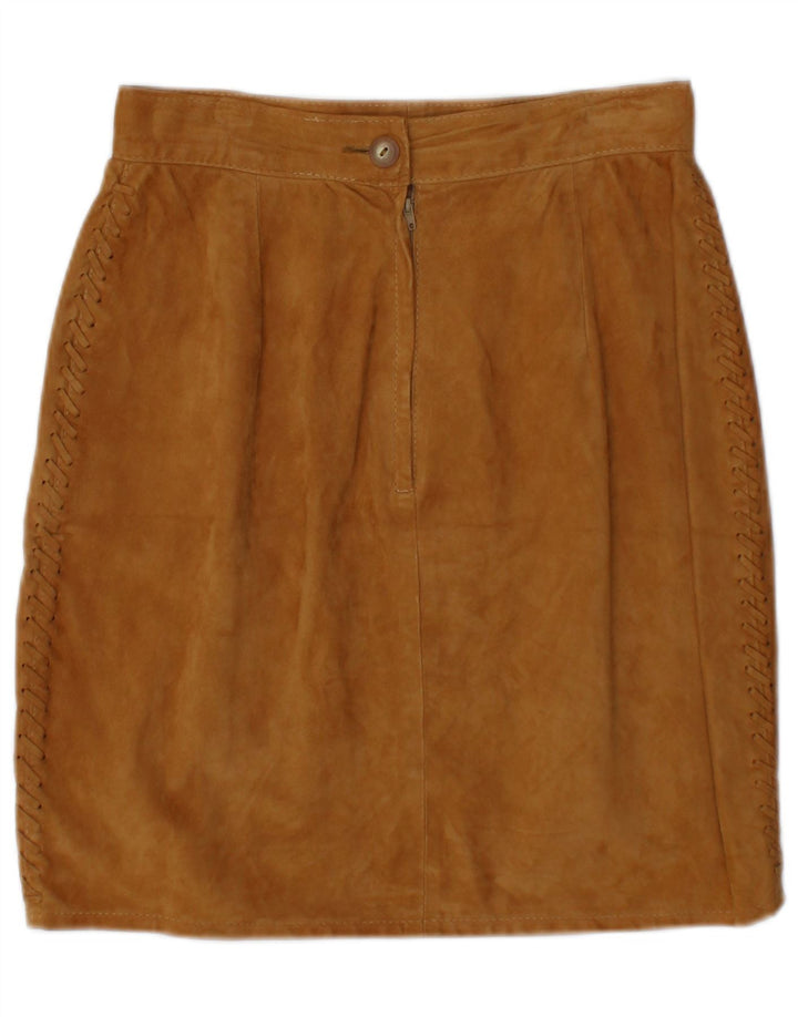 Vintage Damen Wildlederrock IT 42 Medium W28 Beige Leder