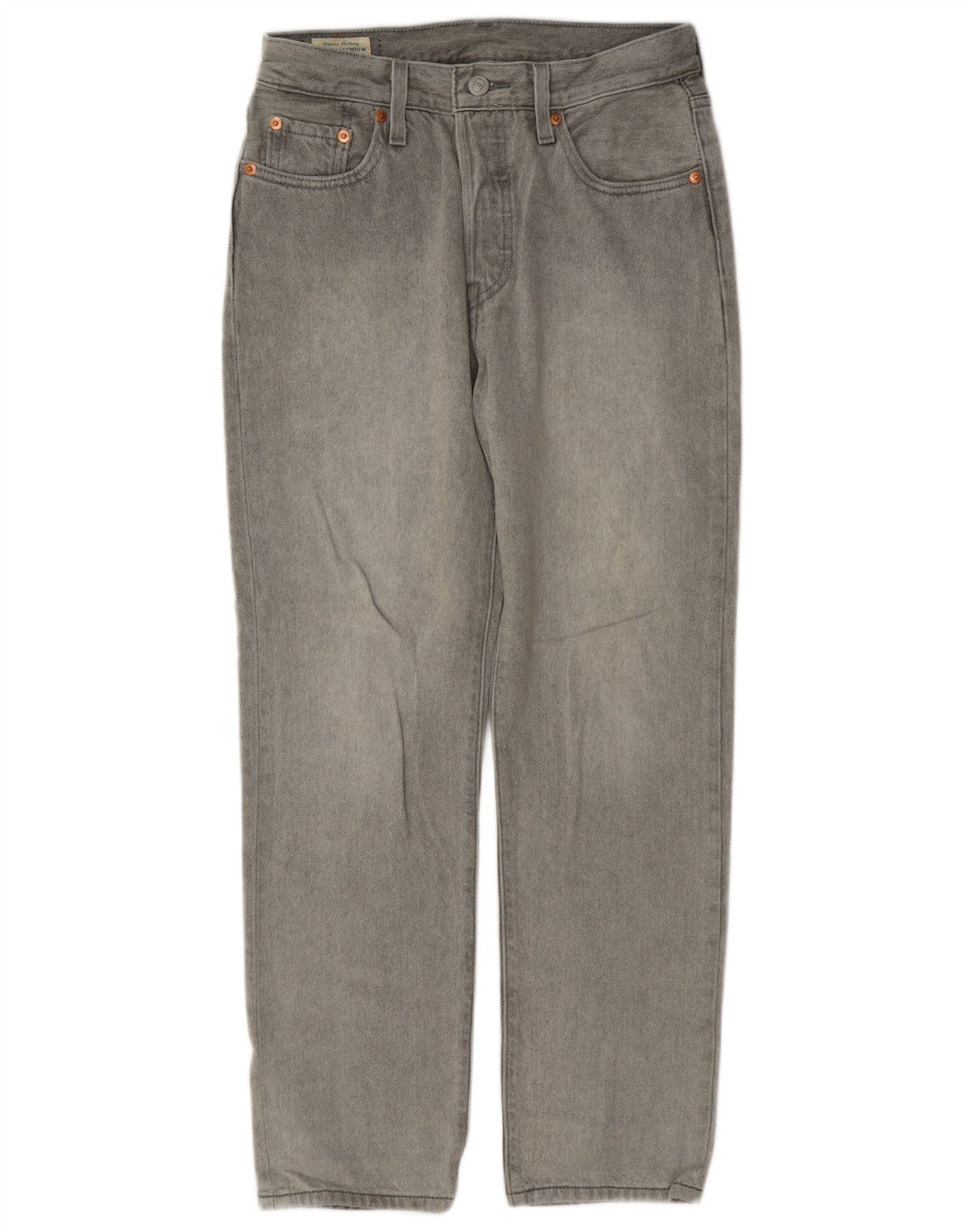Levi's Damen 501 Straight Jeans W25 L28 Graue Baumwolle