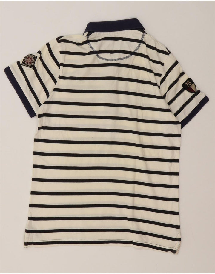 Jack & Jones Herren-Poloshirt mit Grafik, klein, weiß gestreift
