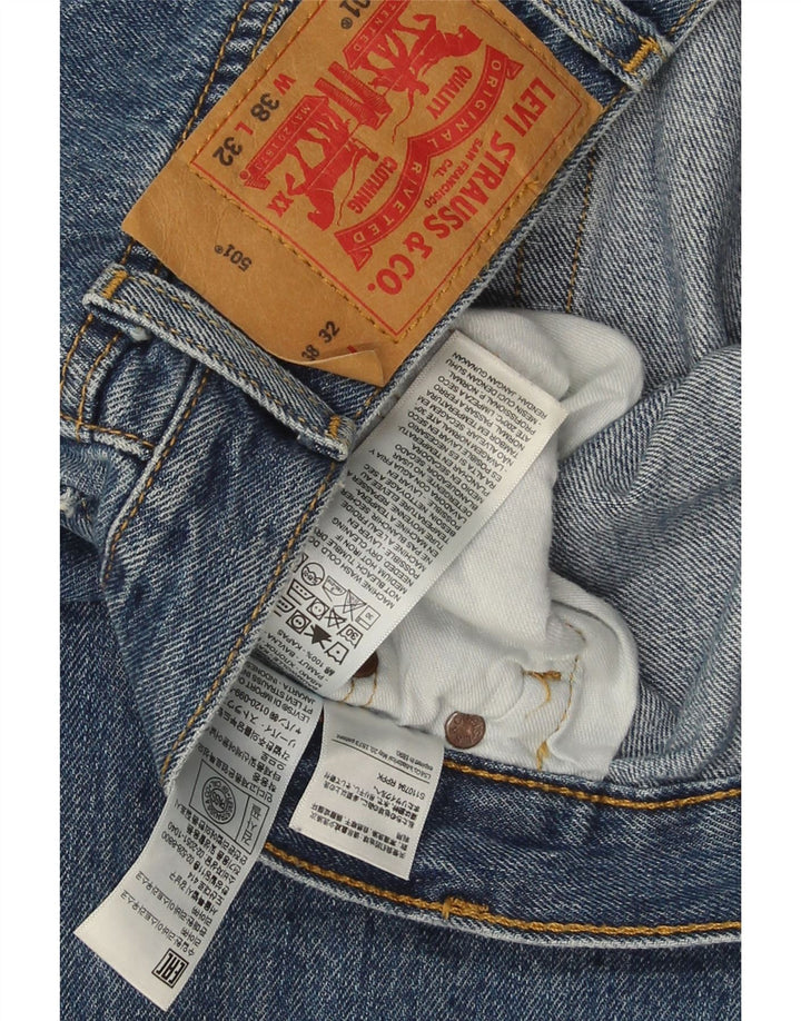 Levi's Herren 501 Straight Jeans W38 L32 Blaue Baumwolle