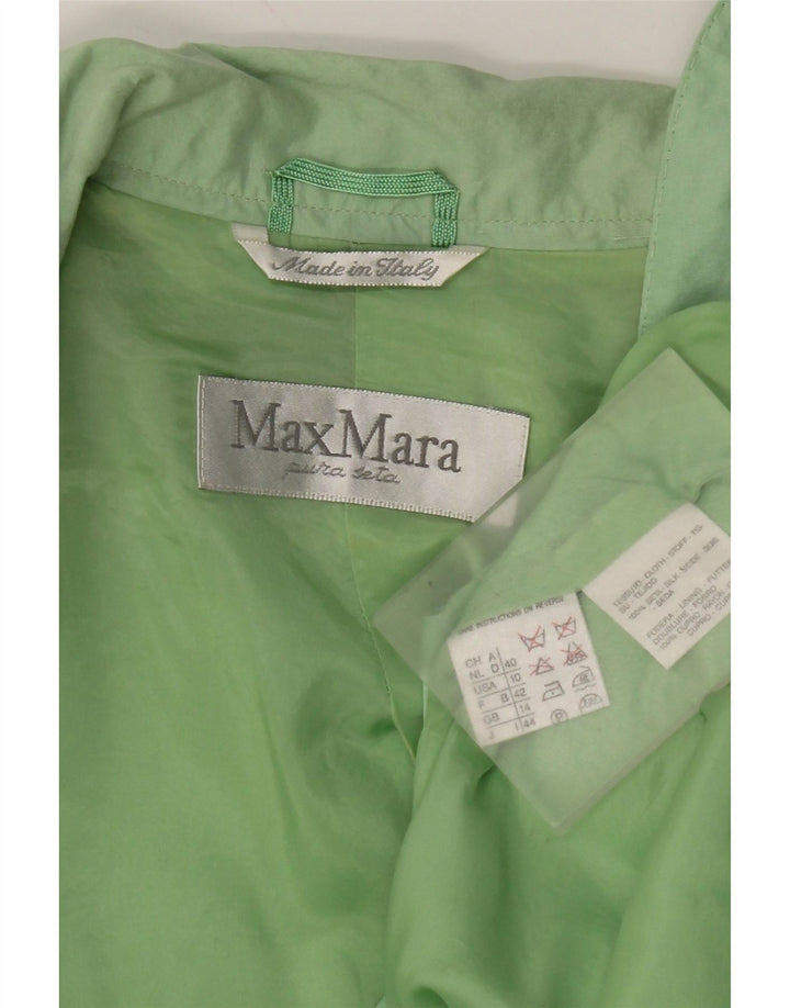 Max Mara Damen-Blazerjacke mit 1 Knopf, UK 14, mittelgrüne Seide