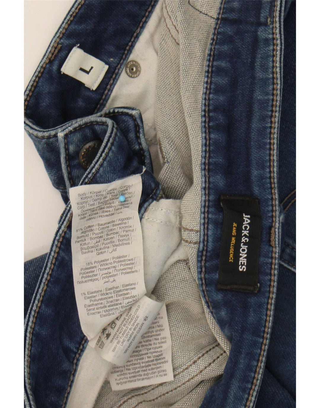 Jack & Jones Herren-Jeansshorts, Größe L, W34, Blau, Baumwolle
