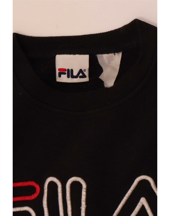 Fila Herren-Sweatshirt mit Grafik, Größe S, Schwarz
