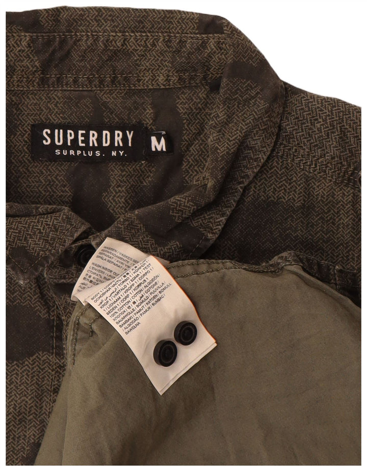 Superdry Herren-Militärhemd aus Baumwolle in mittlerer Khaki-Tarnung