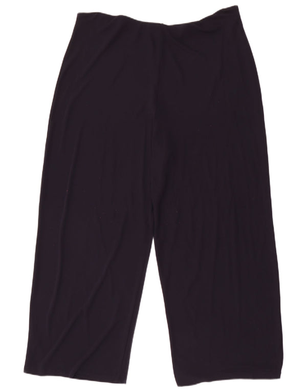 Marks & Spencer Damen-Hose mit weitem Bein, kurz geschnitten, UK 18, XL, W32, L25, Marineblau