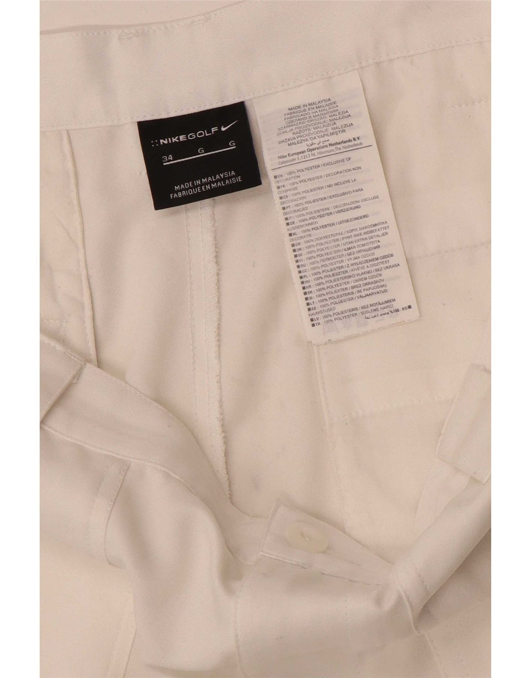 Nike Herren Chino Shorts W34 Large Weiß Polyester