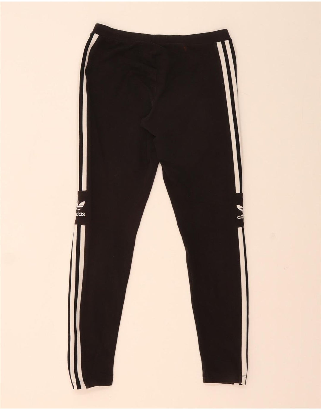 Adidas Damen Leggings UK 14 Medium Schwarz Baumwolle