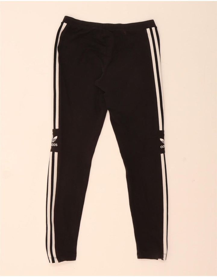 Adidas Damen Leggings UK 14 Medium Schwarz Baumwolle