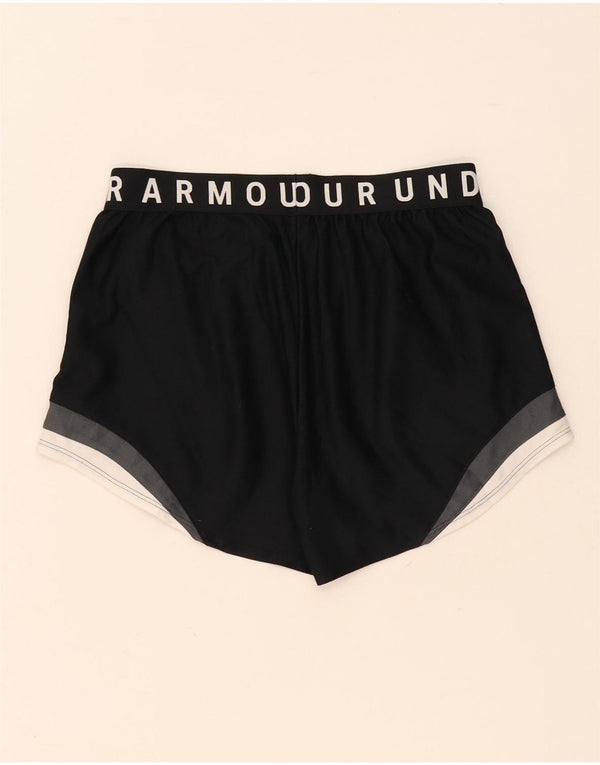 Under Armour Damen Heat Gear Sport Shorts UK 10 Small Schwarz Farbblock