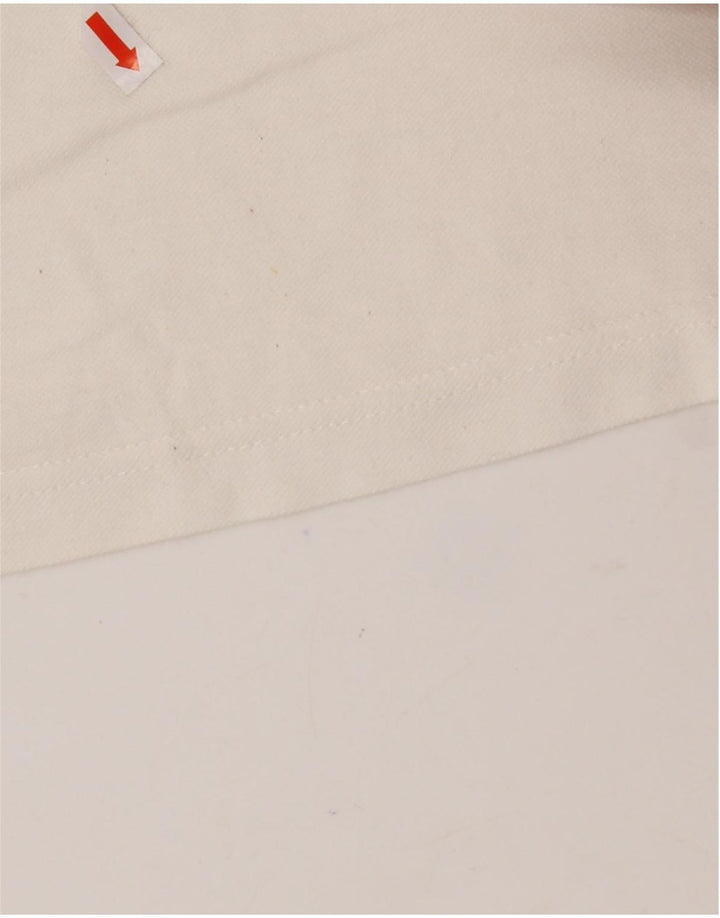 CONTE OF FLORENCE Mens Polo Shirt Medium White Cotton