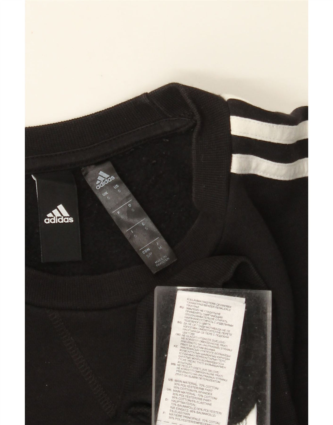 ADIDAS Herren Sweatshirt Pullover Small Schwarz Baumwolle