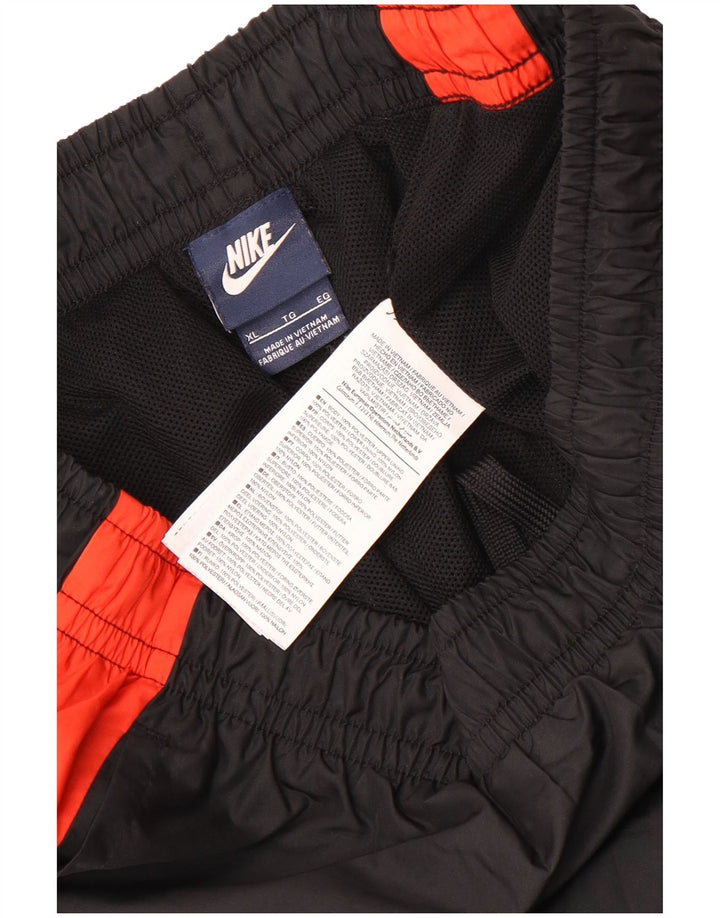 Nike Herren-Trainingshose XL, schwarzes Colourblock-Polyester