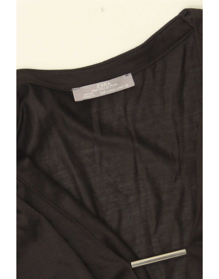 Zara Damen Bluse Top UK 10 Small Schwarz