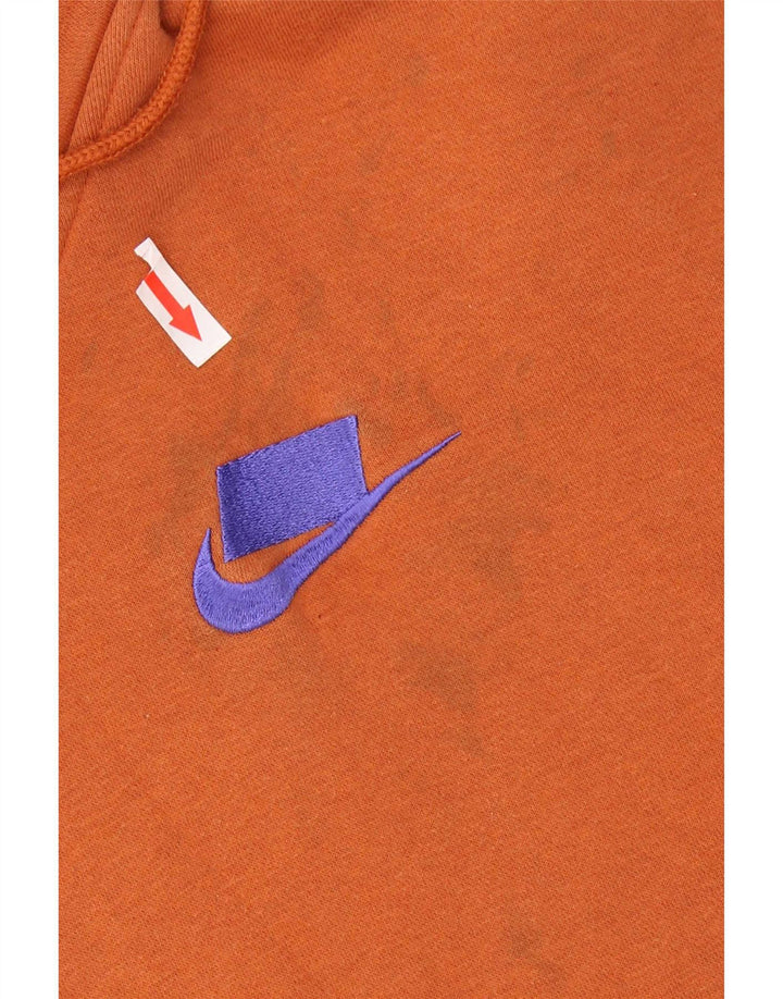 Nike Damen-Pullover mit übergroßem Kapuzenpullover, UK 14, Baumwolle in Mittelorange