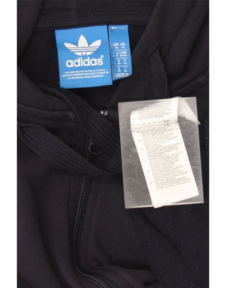 Adidas Herren-Kapuzenpullover mit Reißverschluss, mittlere marineblaue Baumwolle