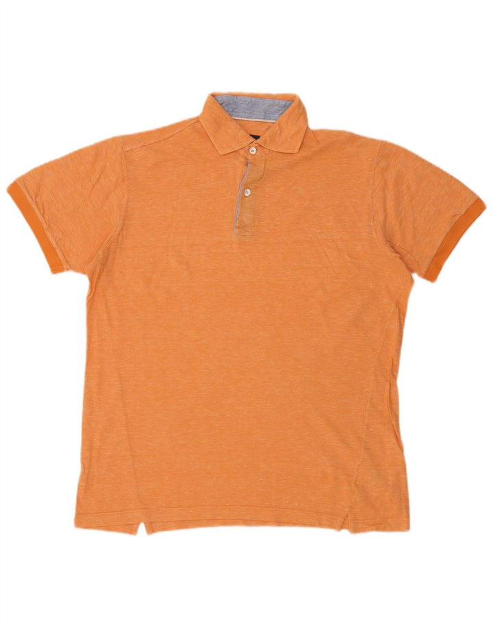 Boggi Herren-Poloshirt, große orange gefleckte Baumwolle