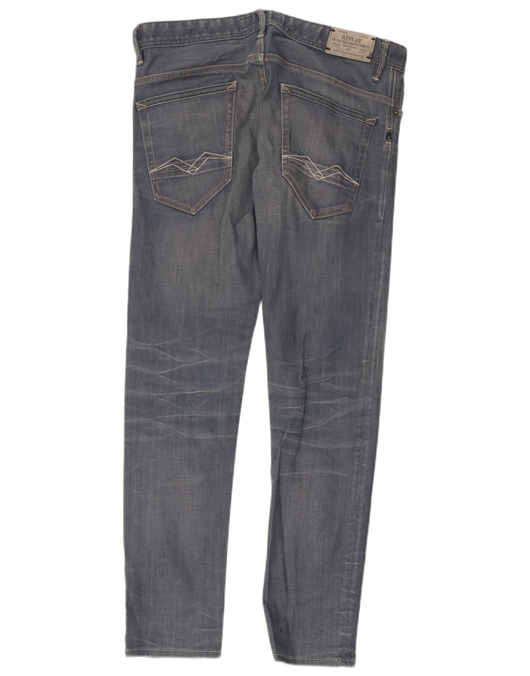 Replay Herren Slim Jeans W33 L32 Blaue Baumwolle