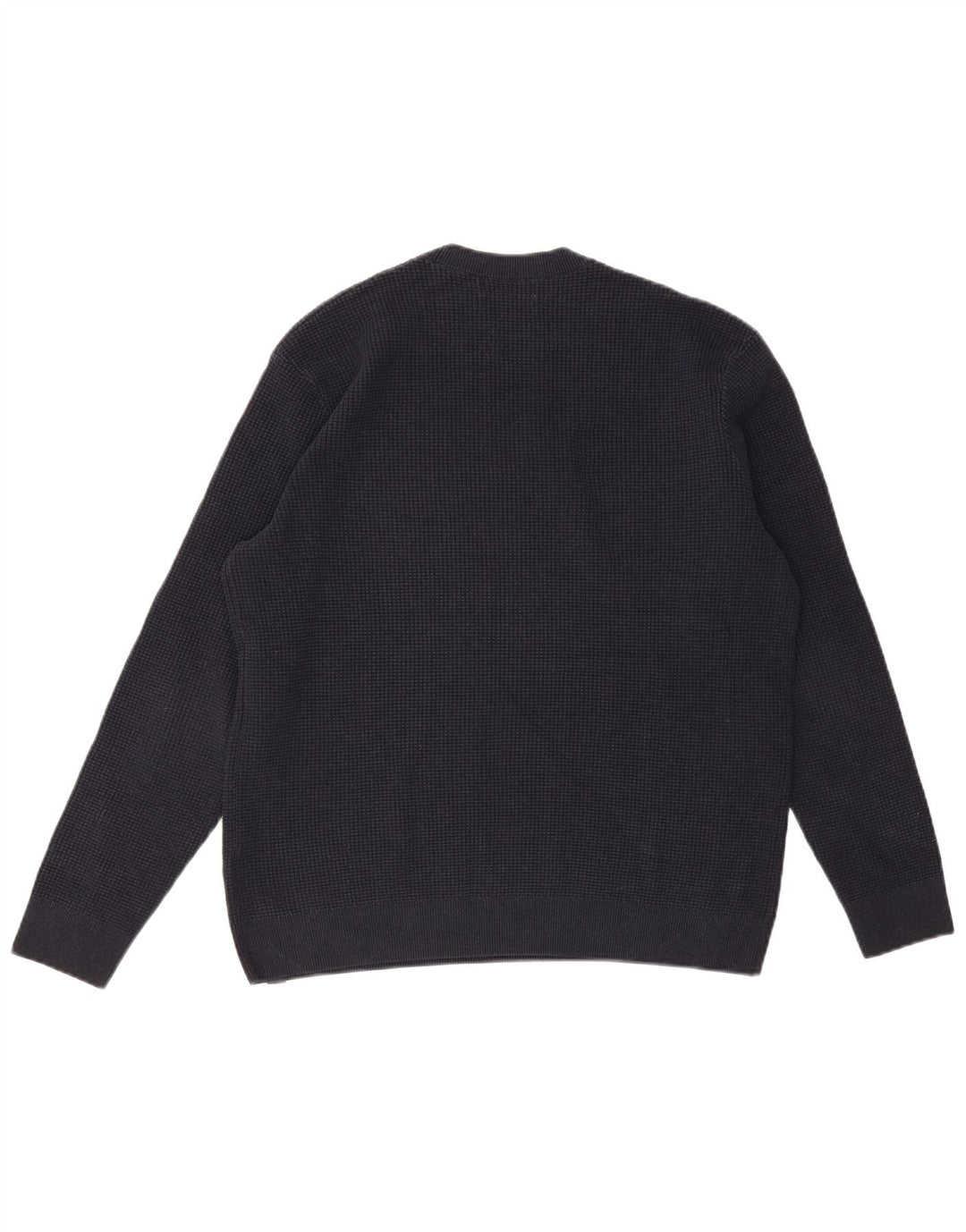 MARKS & SPENCER Herren-Pullover mit Rundhalsausschnitt, groß, marineblaue Baumwolle