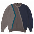 Vintage Herren-Pullover mit Rundhalsausschnitt, Größe 52, groß, grau, Farbblock