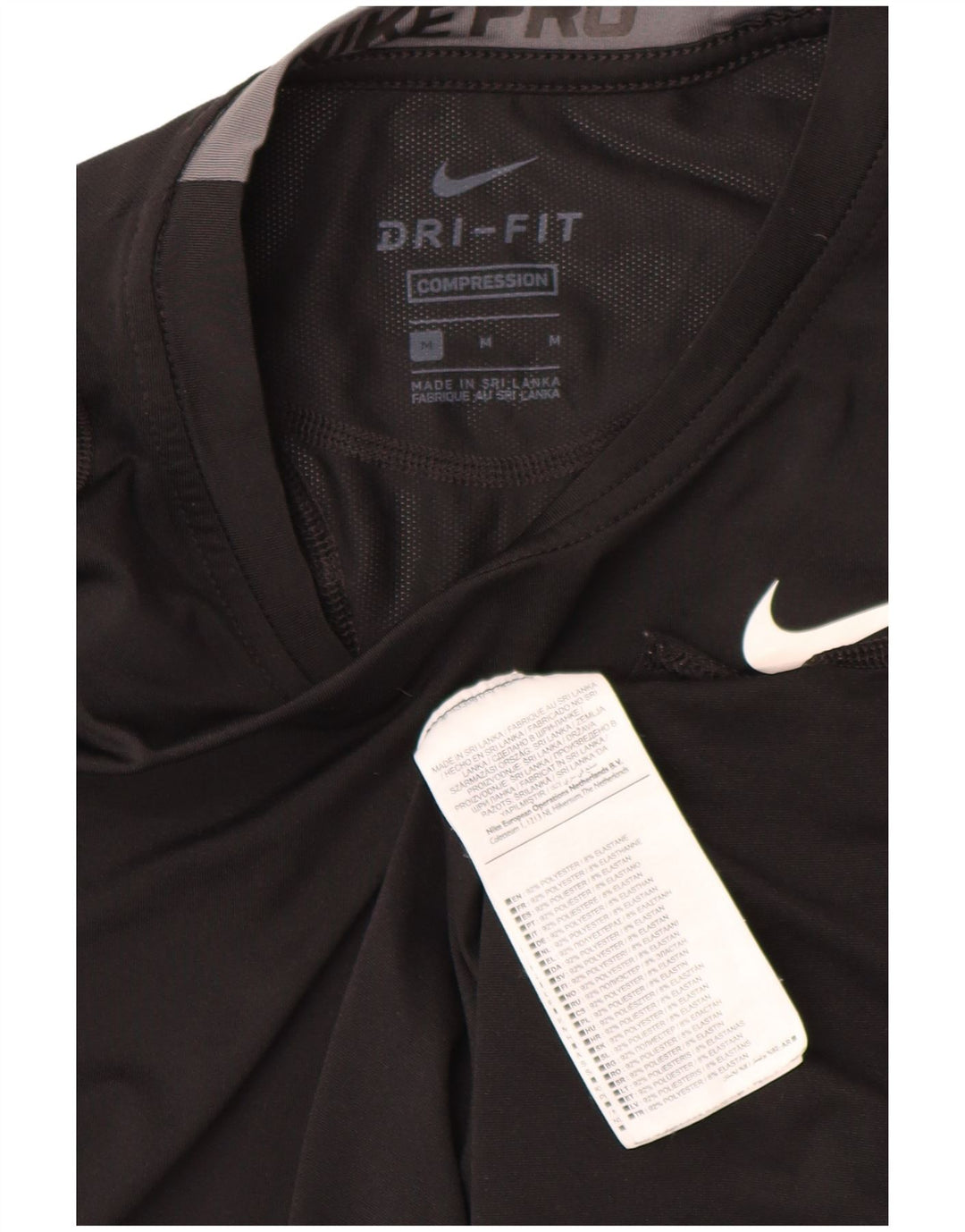 NIKE Herren Dri Fit Graphic Top Langarm Mittelschwarzes Polyester