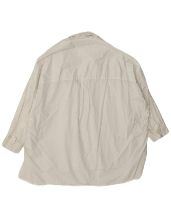 French Connection Damen-Pullover-Hemd mit 3/4-Ärmeln, übergroß, UK 18, XL, Weiß