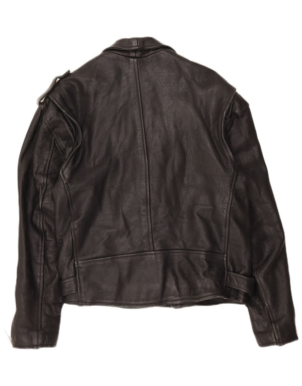 AMI Herren Leder Bikerjacke UK 48 4XL Schwarz