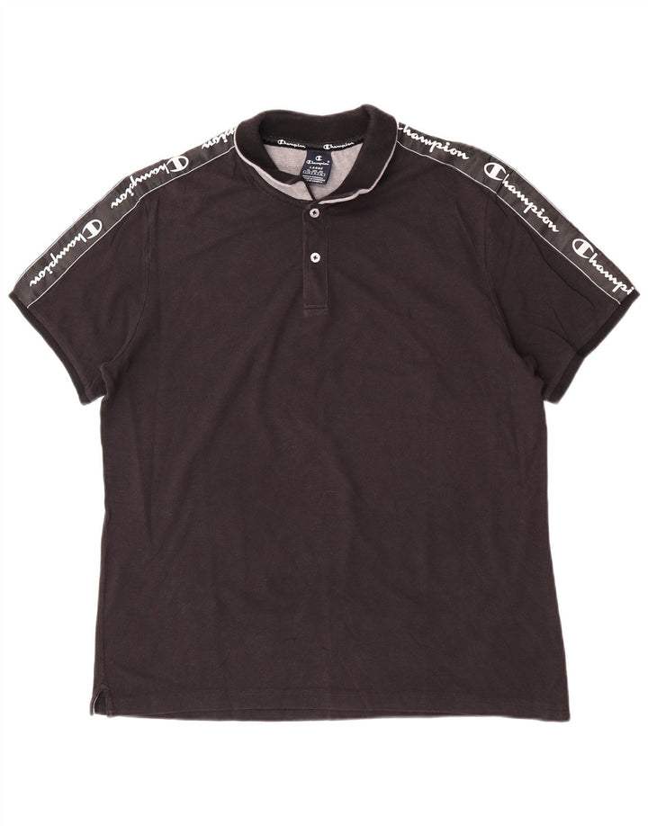 Champion Herren-Poloshirt mit Grafik, Größe L, Schwarz