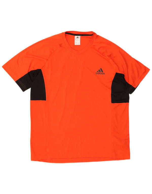 Adidas Herren Climalite Trainingsanzug Top XL Orange Colourblock Polyester
