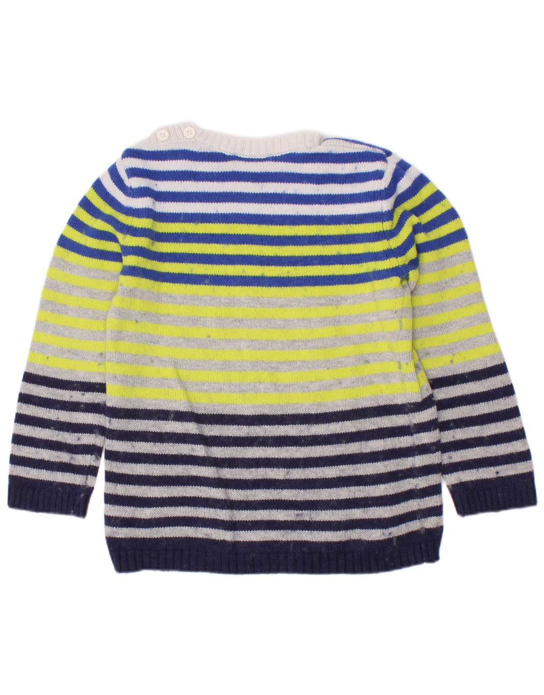 Benetton Jungen-Pullover mit U-Boot-Ausschnitt, 3–4 Jahre, mehrfarbig gestreift
