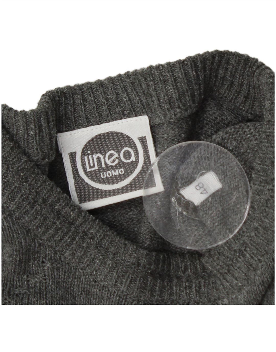 LINEA Herren-Pullover mit Rundhalsausschnitt, IT 48, mittelmehrfarbig gestreift