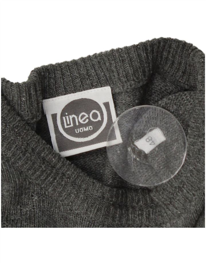 LINEA Herren-Pullover mit Rundhalsausschnitt, IT 48, mittelmehrfarbig gestreift