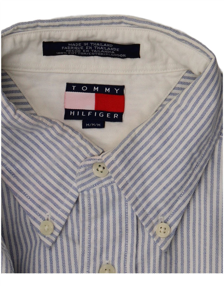 Tommy Hilfiger Herrenhemd aus mittelblauer Nadelstreifen-Baumwolle