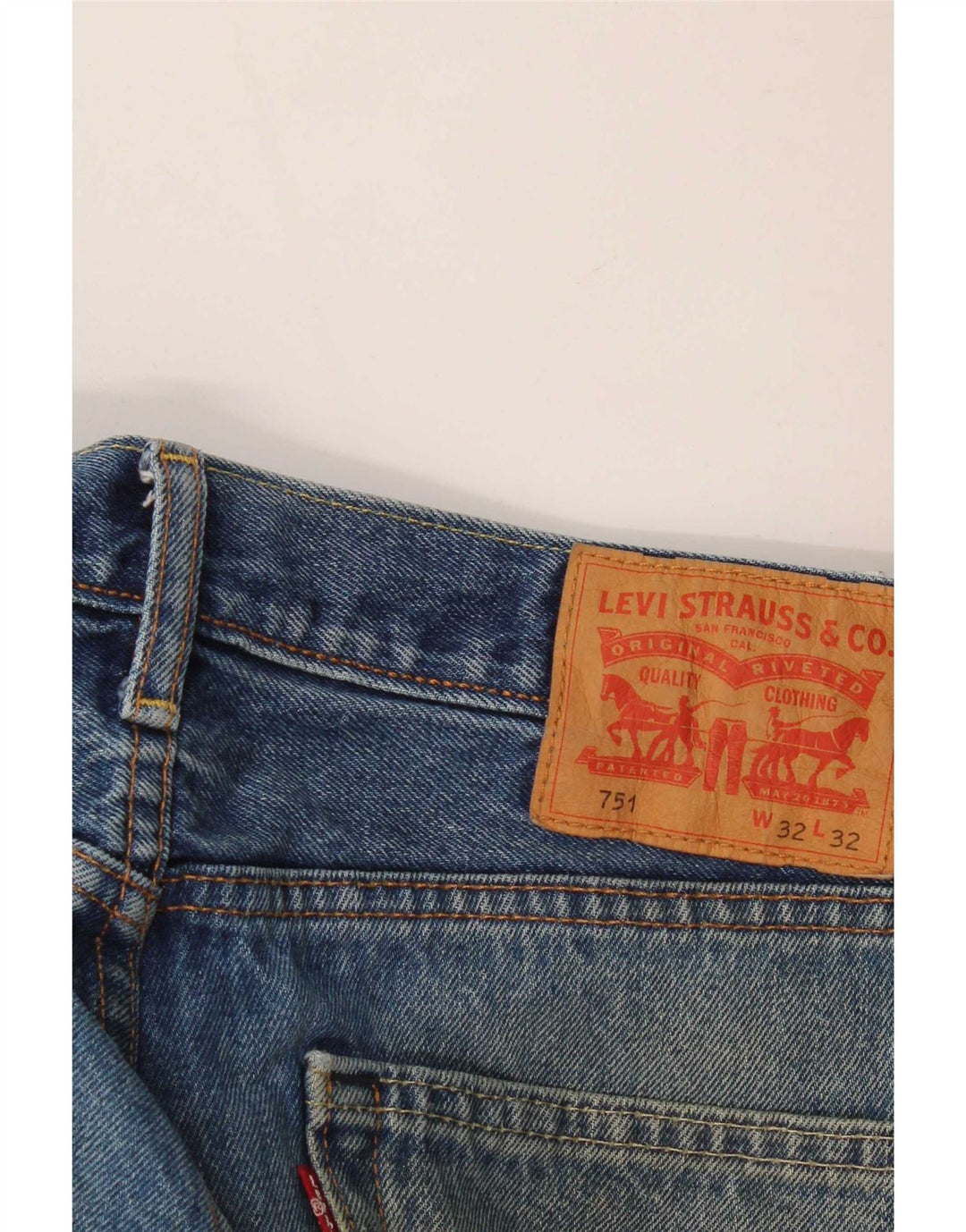 Levi's Herren 751 Straight Jeans W32 L32 Blaue Baumwolle