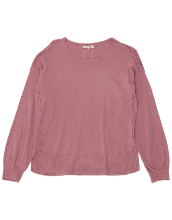 White Stuff Damen-Pullover mit U-Boot-Ausschnitt, UK 12, mittelrosa, Baumwolle