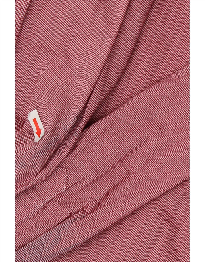 Tommy Hilfiger Herren Flex Slim Fit Hemd Größe 16 Großes rotes Hahnentrittmuster