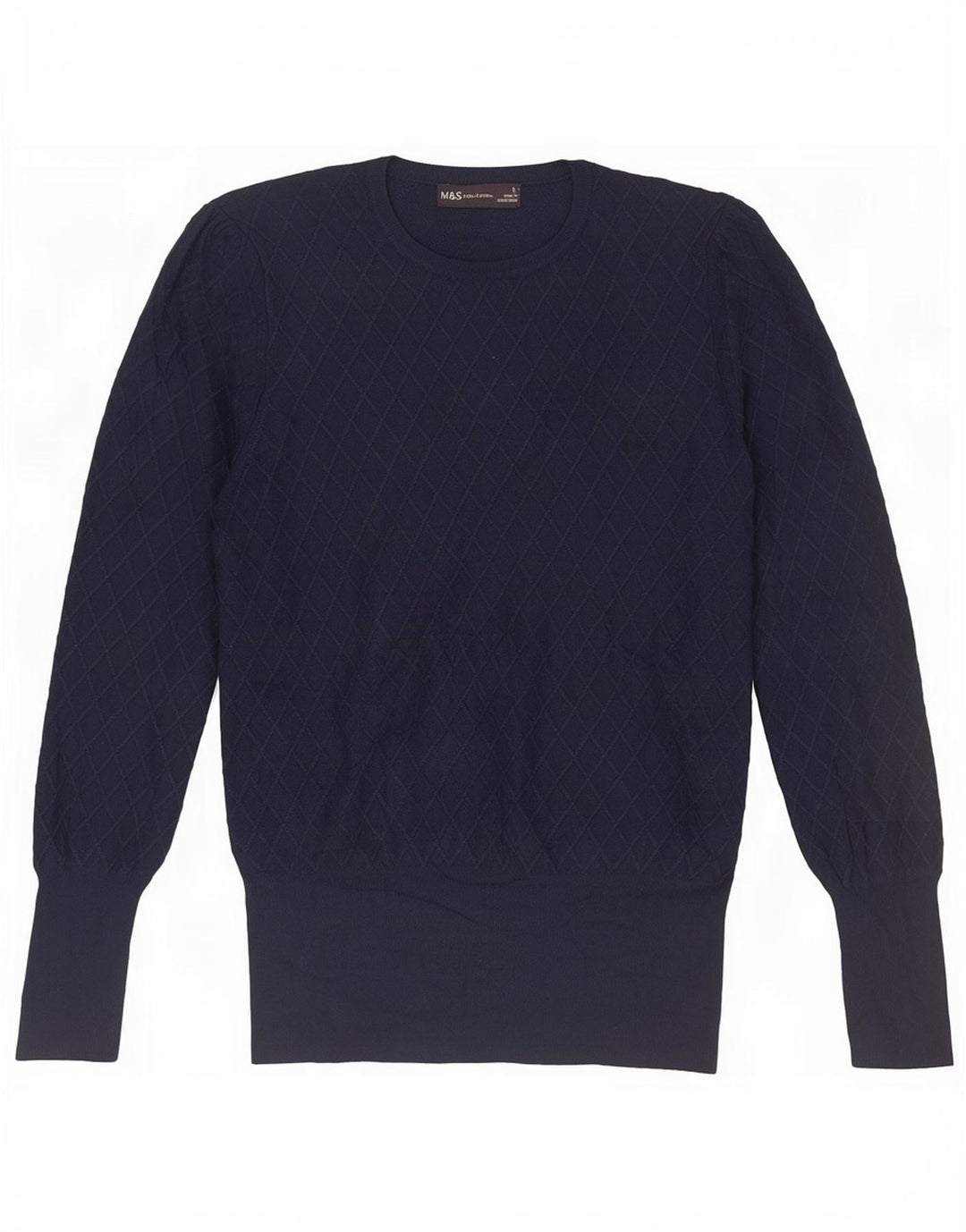 Marks & Spencer Damen-Pullover mit Rundhalsausschnitt, Gr. 12, mittleres Marineblau