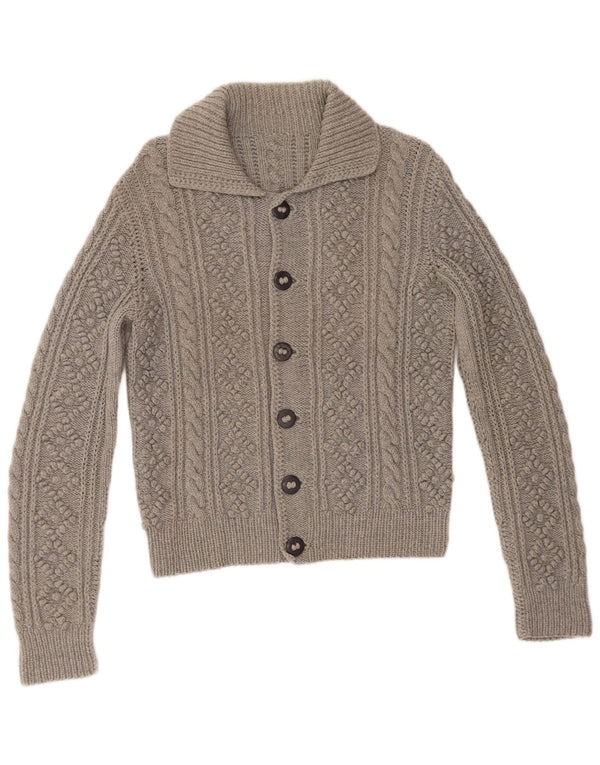 Vintage Womens Cardigan Sweater UK 12 Medium Grey