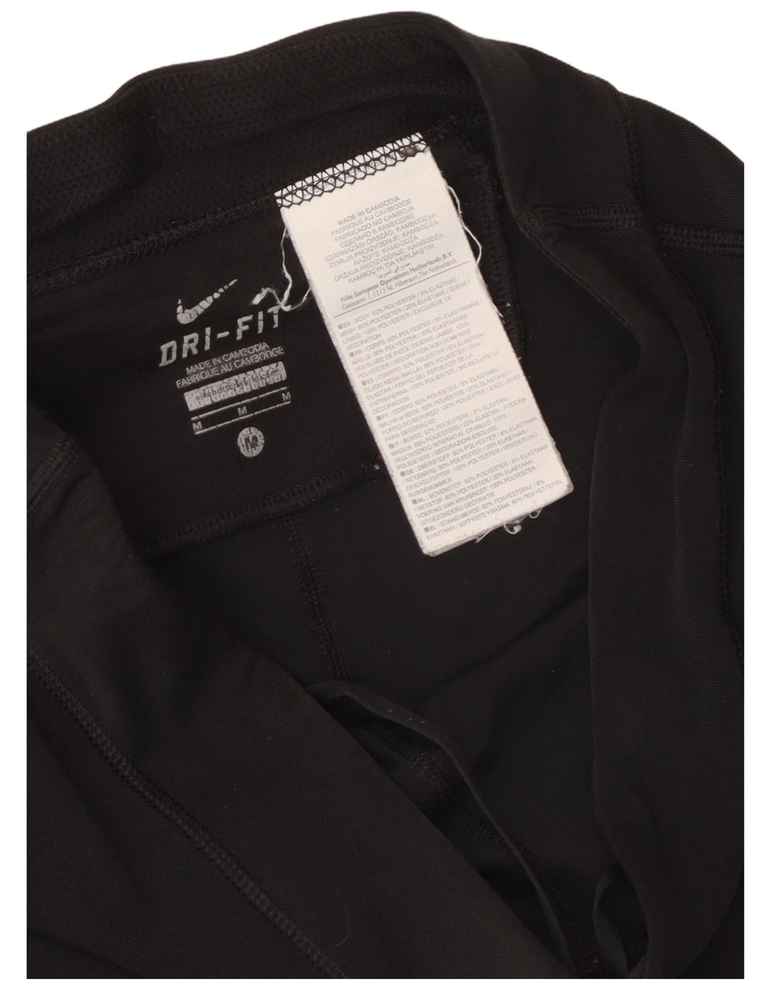 NIKE Womens Dri Fit Capri Leggings UK 12 Medium Schwarz Polyester