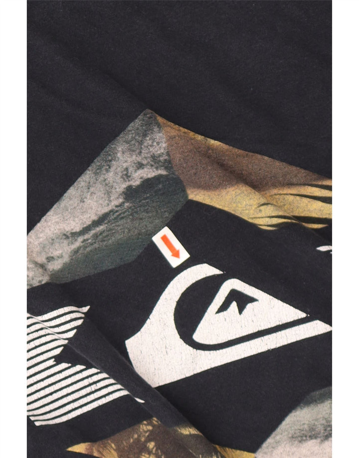 QUIKSILVER Herren-T-Shirt mit normaler Passform, Grafik, Größe L, Schwarz