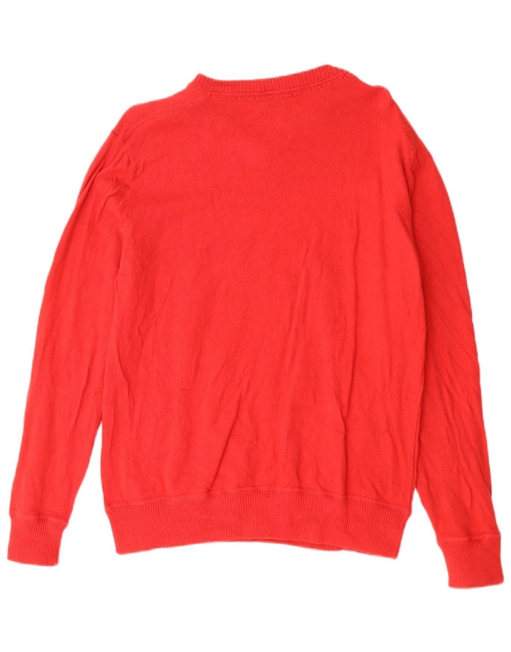 Think Pink Damen-Pullover mit V-Ausschnitt, XL, rote Wolle