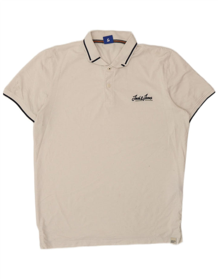 Jack & Jones Herren-Poloshirt, groß, weiße Baumwolle