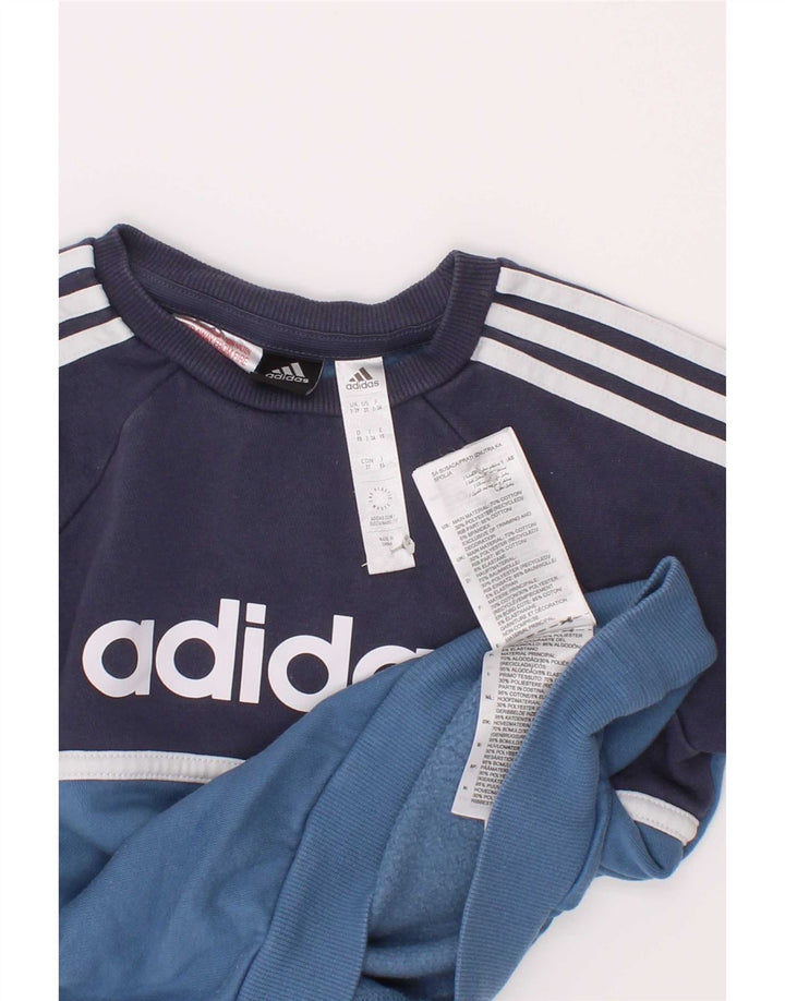 Adidas Jungen Grafik-Sweatshirt-Pullover, 2–3 Jahre, Marineblau, Farbblock