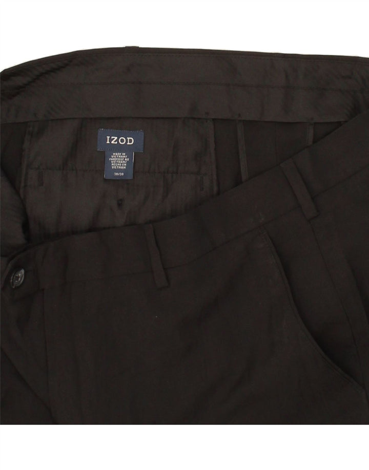 IZOD Mens Straight Suit Trousers W38 L30  Black Polyester Vintage Izod and Second-Hand Izod from Messina Hembry 