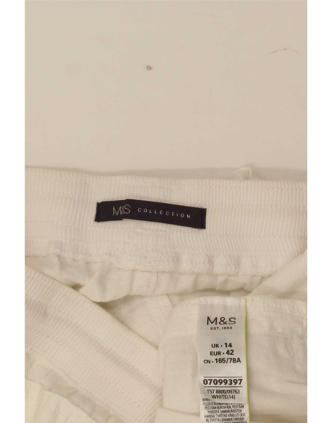 Marks & Spencer Damen gerader Rock UK 14 Large W32 Weißer Flachs