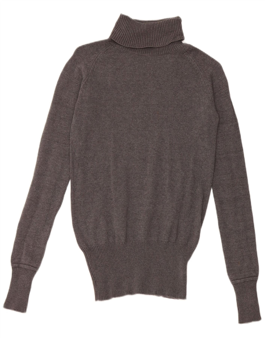 Zara Damen-Pullover mit Rollkragen, UK 12, mittelgraue Baumwolle