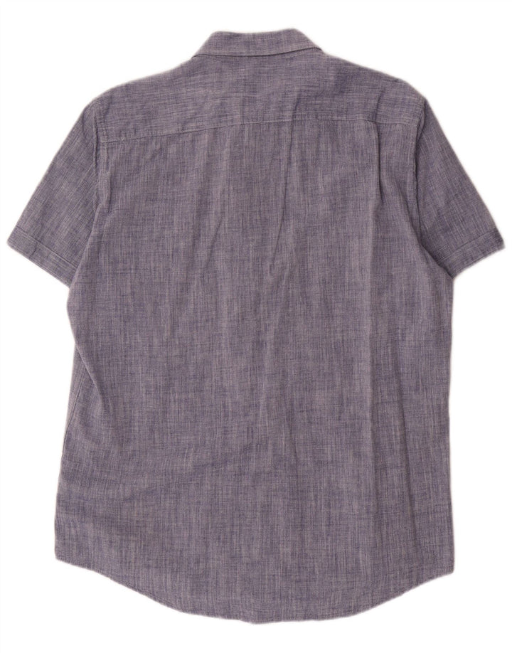 Carrera Herren Kurzarm-Hemd mit normaler Passform, Größe L, Blau, Baumwolle