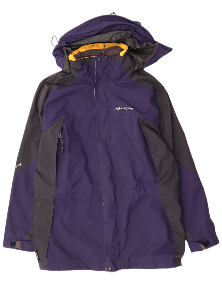 Sprayway Herren-Regenjacke mit Kapuze, UK 38, Mittel, Marineblau, Farbblock
