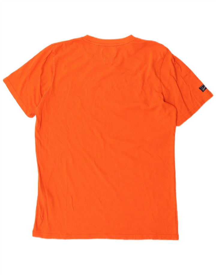 Superdry Herren Grafik-T-Shirt-Oberteil aus mitteloranger Baumwolle